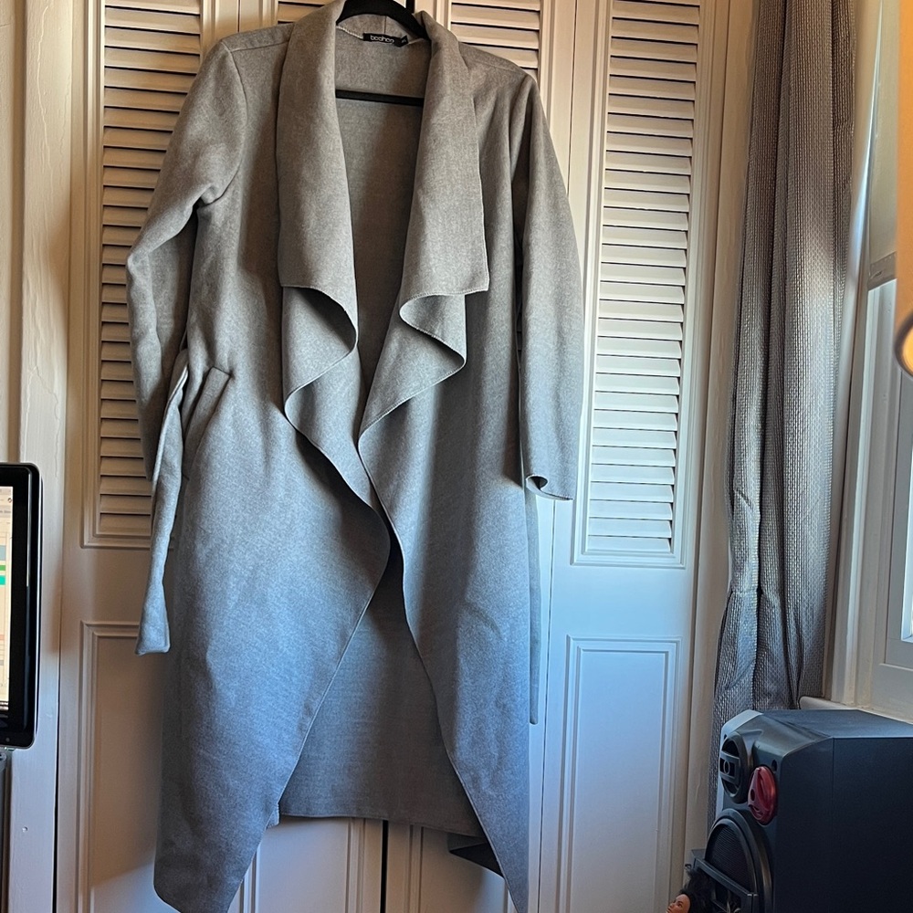 Boohoo Grey Trench Coat